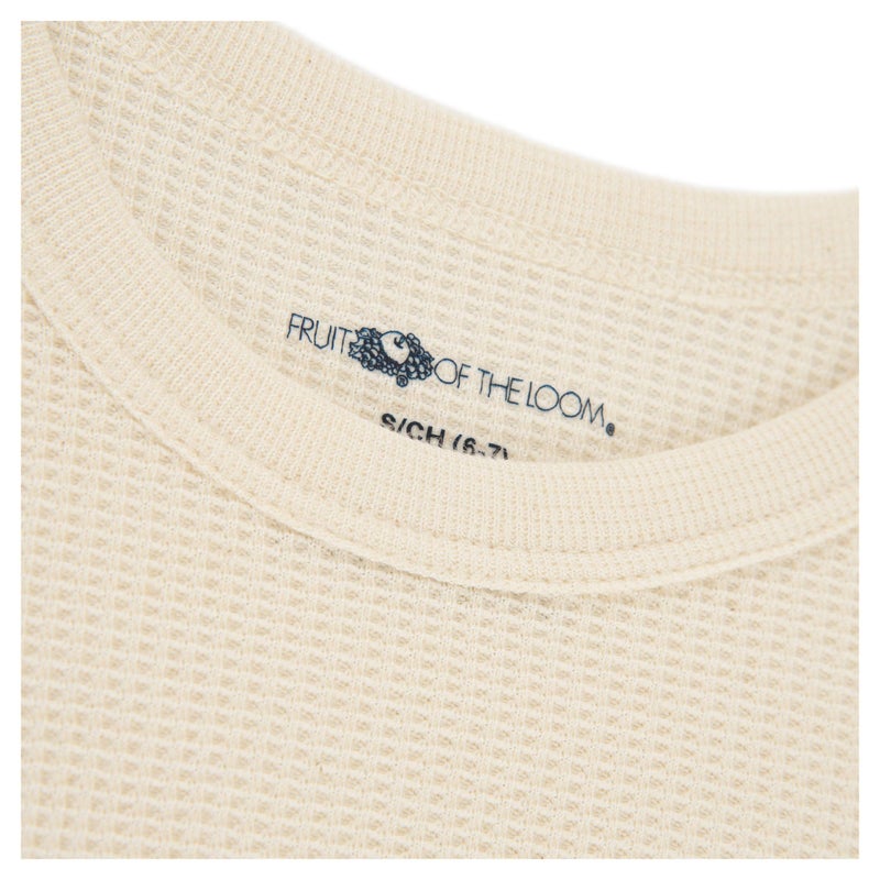 Fruit of the Loom boys Premium 2-pack Thermal Waffle Crew Base Layer Top, Heather Greystone/Natural, 4 5 US - Image 2